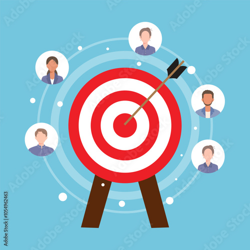 Target customers, audience outreach, sales generation, flat design
