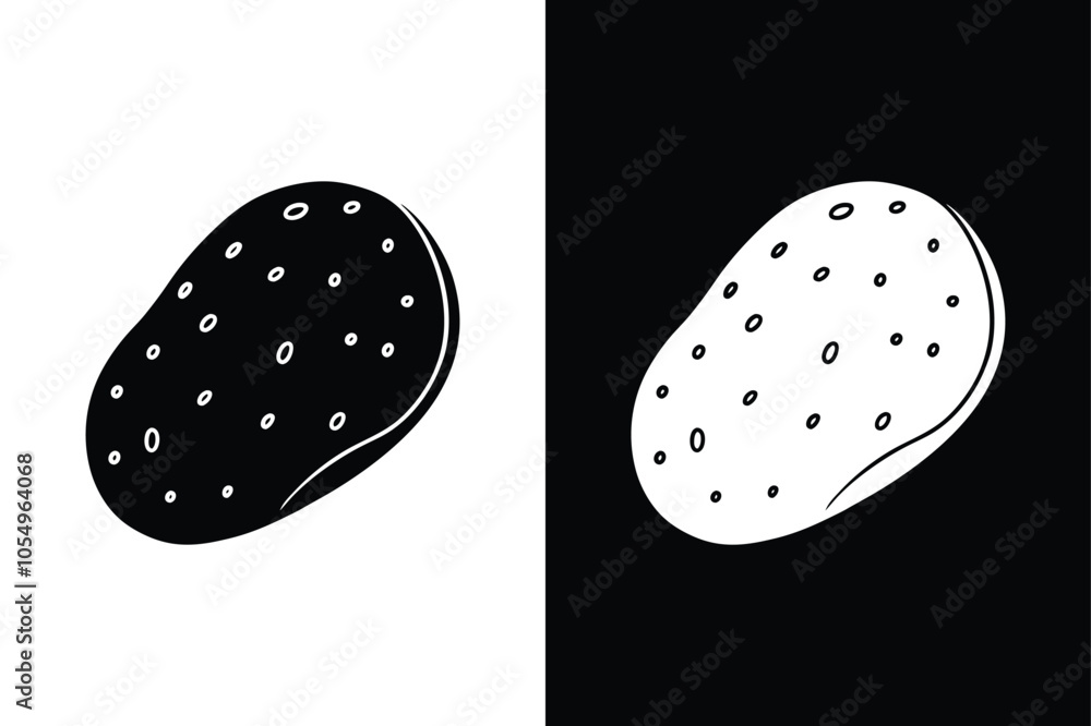 Potato Icon Design. Flat Vector Illustration for Food and Diet Concepts Potato Icon Design. Flat Vector Illustration for Food and Diet Concepts