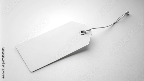 White blank price tag isolated on white background with leading lines