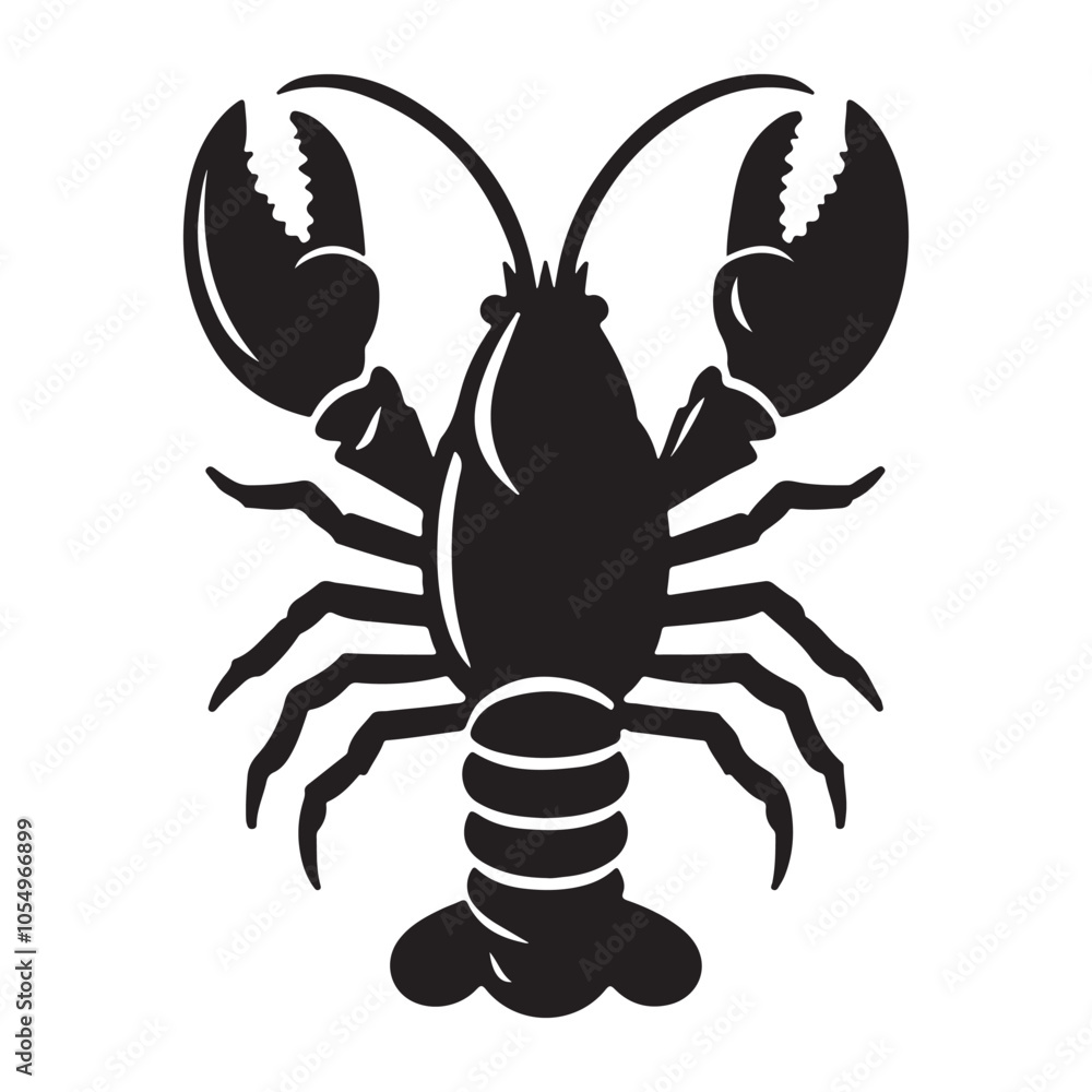 Lobster silhouette vector on a white background Lobster silhouette vector on a white background