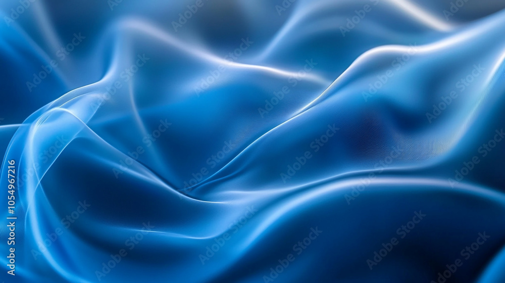 Fototapeta premium Soft blue fabric flowing gently in a serene and calming manner