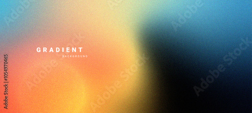 Grainy gradient abstract background with vibrant colors. Vector illustration.