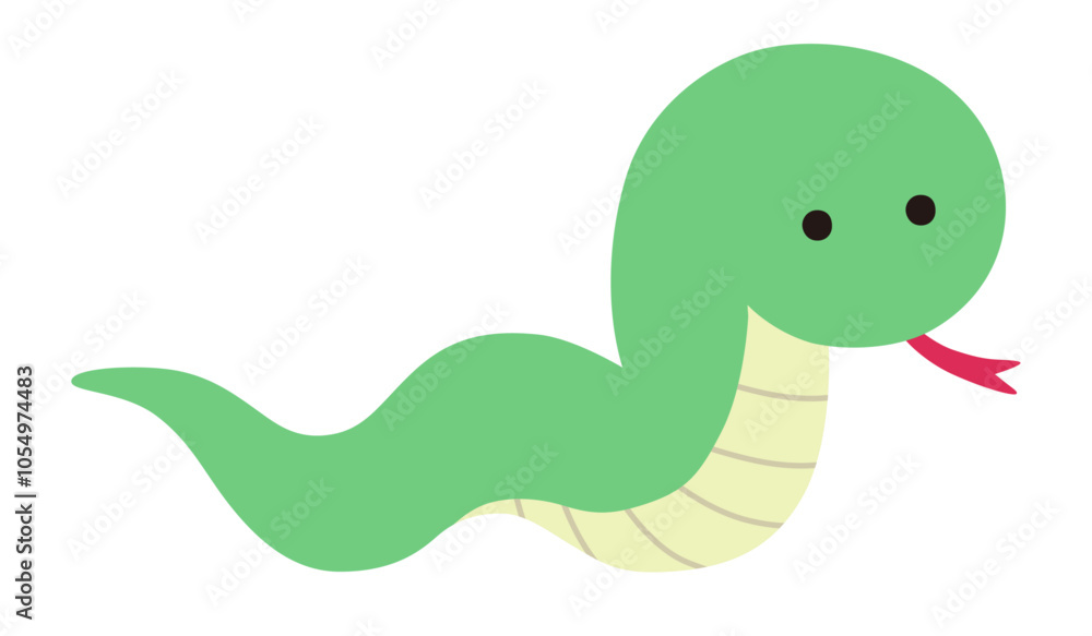 Naklejka premium かわいい蛇のベクターイラスト 巳 巳年 干支 アイコン 年賀状 