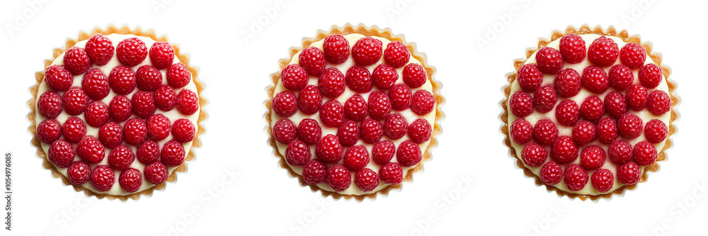 Set of A Raspberries, tart and isolated on a transparent background cutout Set of A Raspberries, tart and isolated on a transparent background cutout