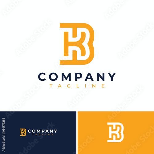 initial letter bk logo design