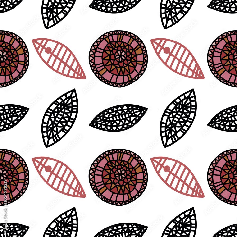 Fototapeta premium A doodle background. Creative artistic circles in a minimalist style, fashionable design with basic shapes. Modern abstract dots.
