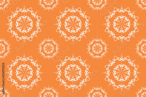 Damask Styles Tribal Seamless Abstract Geometric Pattern Folk Embroidery, Aztec Ornament Print. Design for Carpet, Wallpaper, Clothing, Wrapping, Fabric
