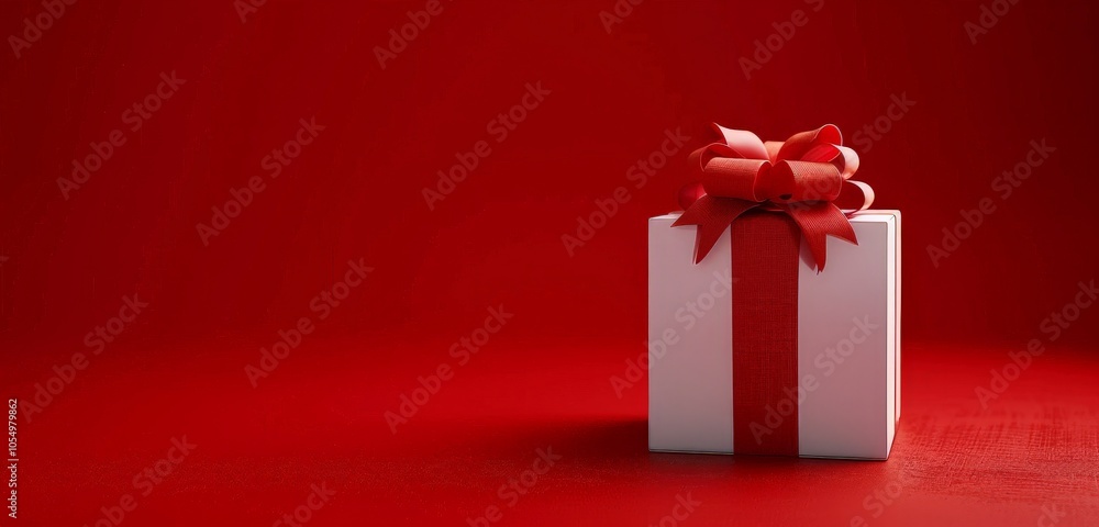 custom made wallpaper toronto digitalGift Box With Red Ribbon on Red Background