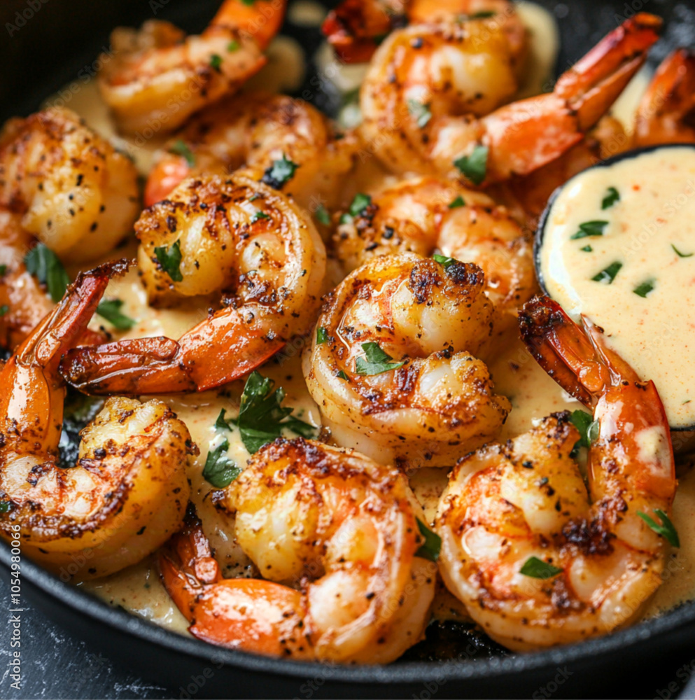 shrimp with a spicy and creamy marinade shrimp with a spicy and creamy marinade