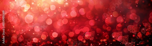 Red Hearts and Bokeh Lights for Valentine's Day