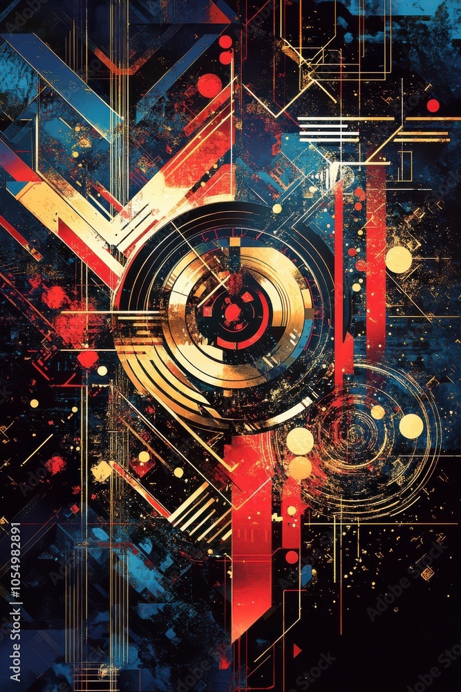 Dynamic Abstract Vector with Geometric Arrows and Circles Dynamic Abstract Vector with Geometric Arrows and Circles