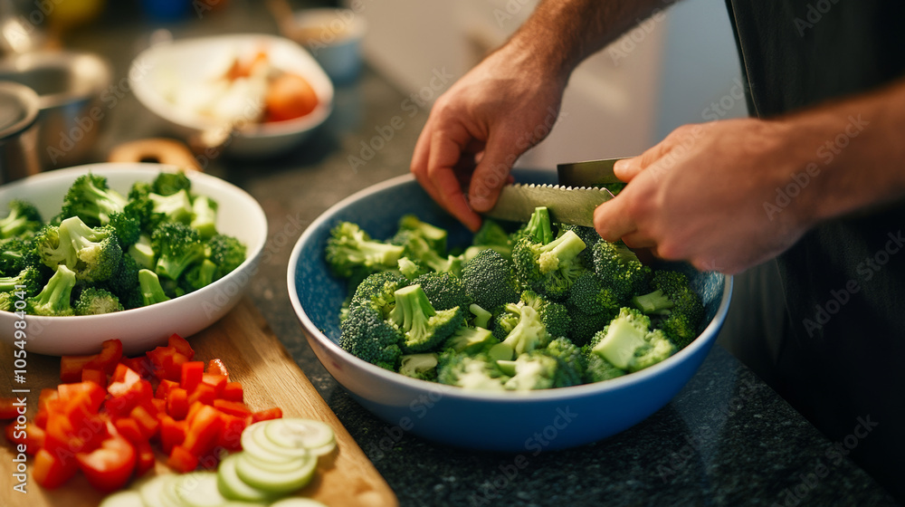 person preparing asparagus in kitchen person preparing asparagus in kitchen