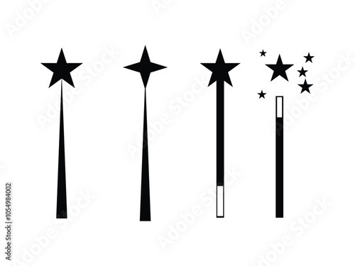 magic wand design icon symbol vector on transparent background