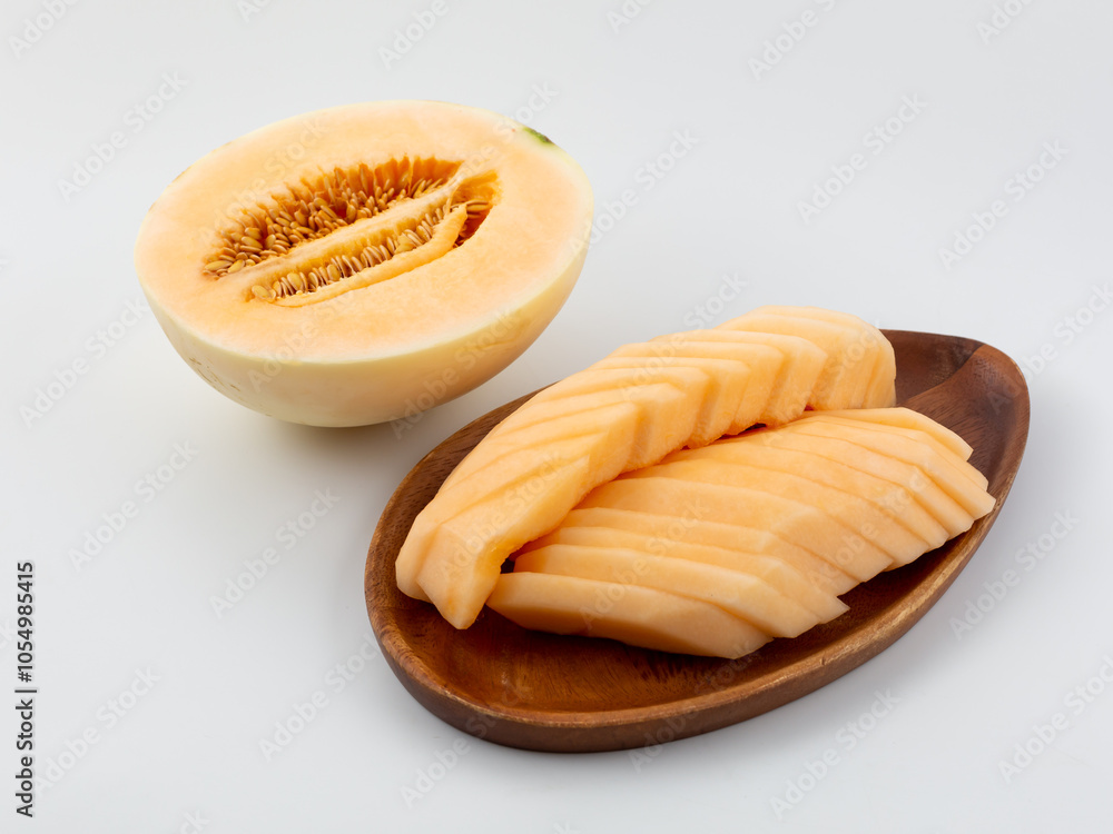 Fresh Meron on white background Fresh Meron on white background
