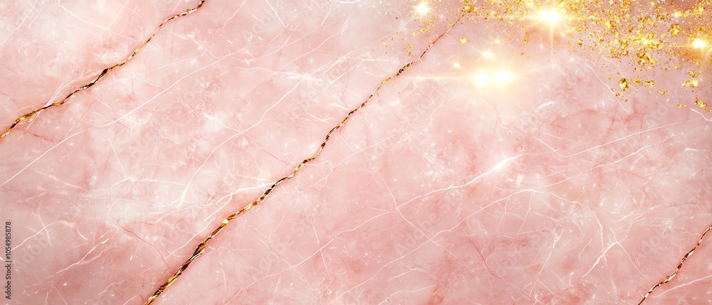 Elegant pink marble background with golden sparkles, perfect for various design projects. Elegant pink marble background with golden sparkles, perfect for various design projects.