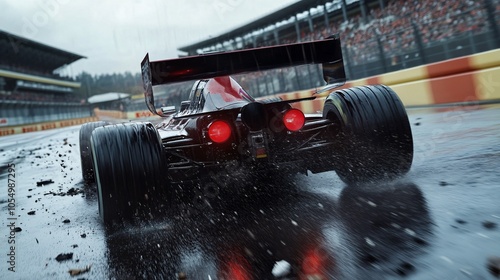 F1 Cars Navigating Sharp Turn with Debris