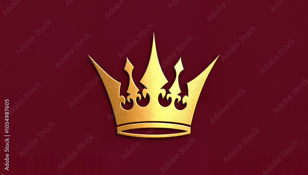 Golden crown illustration on red background for Día de los Reyes Golden crown illustration on red background for Día de los Reyes