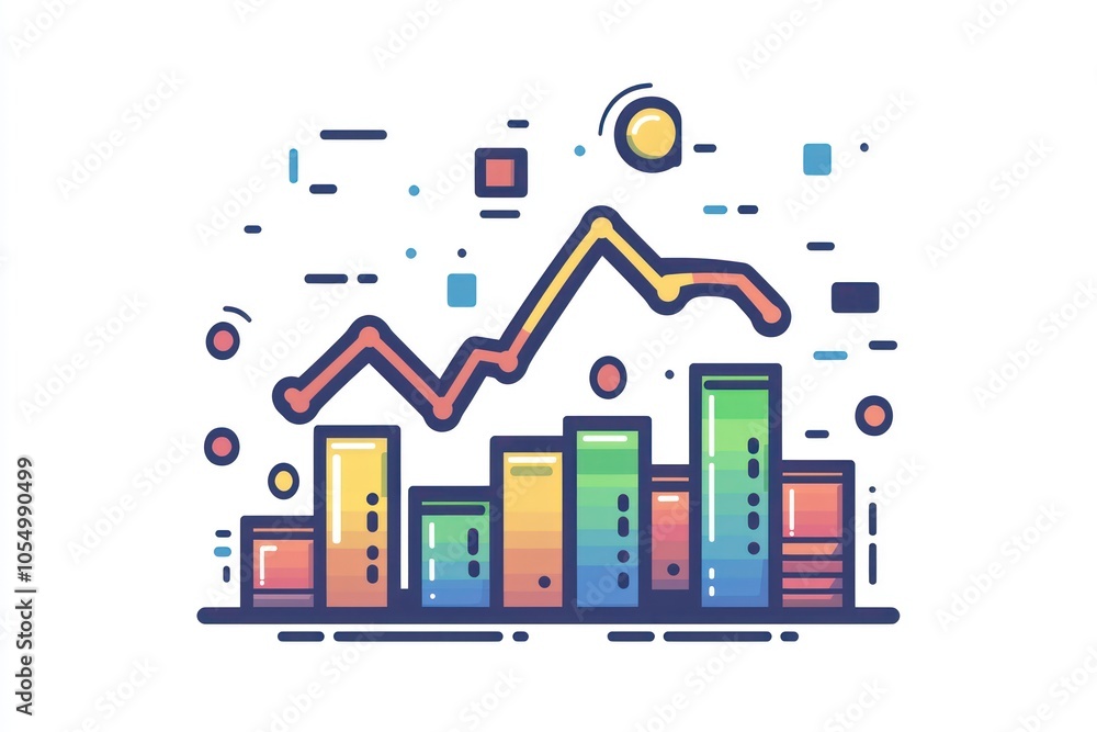 Stock trading represented by a modern line icon. Stock trading represented by a modern line icon.
