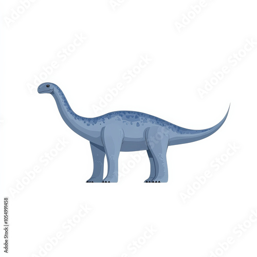 modern flat design illustration of Gorgosaurus dinosaur, showcasing its unique features and blue color against white background. This artwork captures essence of prehistoric life photo