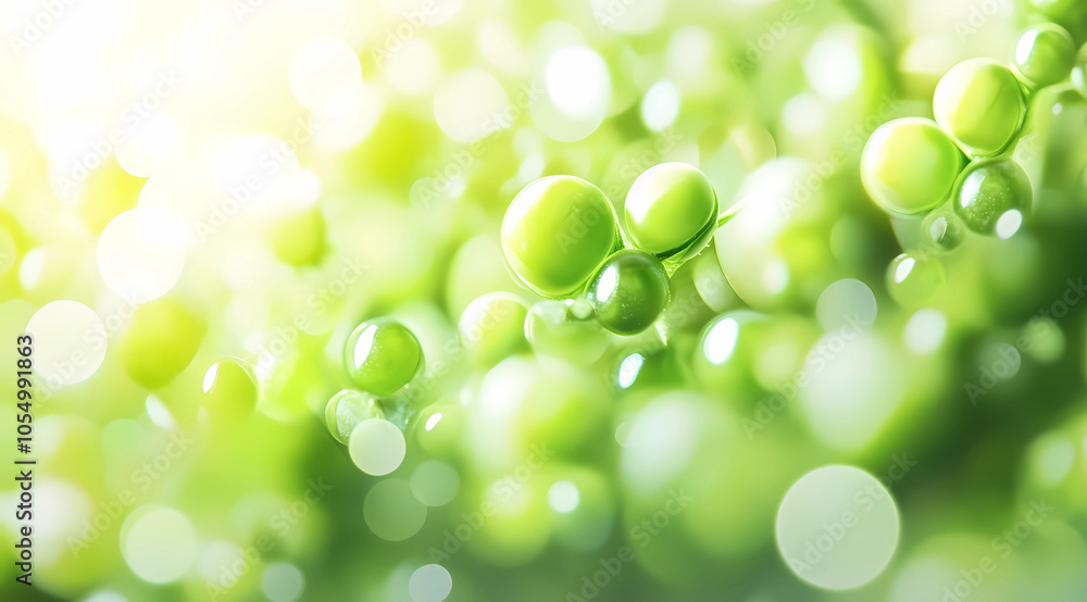 Fototapeta premium Plump Green Pea Against Bright White Background: A Symbol of Freshness and Health