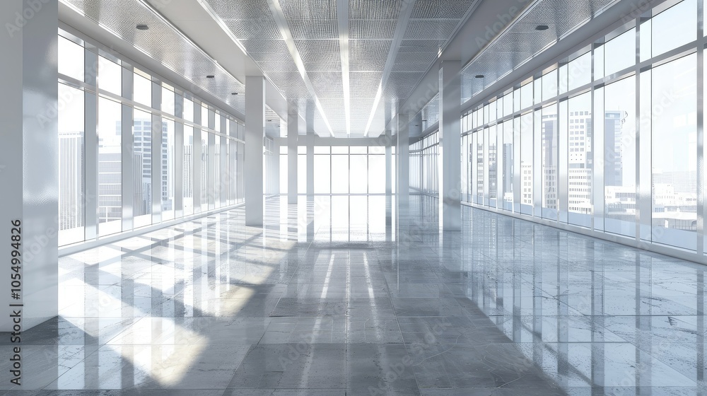 Empty office open space interior. Business conference company background Empty office open space interior. Business conference company background