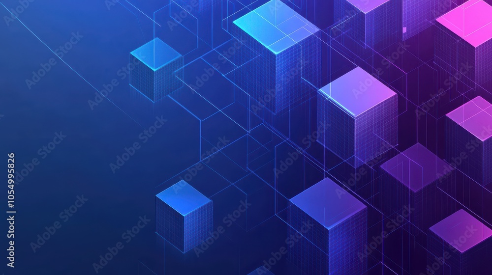 Technology Concept with Isometric Cube Pattern Technology Concept with Isometric Cube Pattern