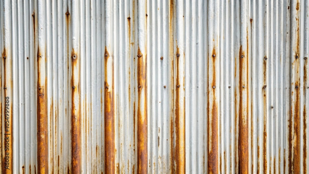 White corrugated metal wall texture background with rustic and grunge surface White corrugated metal wall texture background with rustic and grunge surface