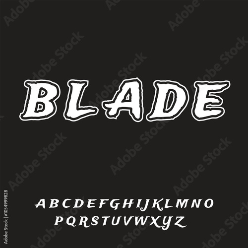 Alphabet font, typography vector, letters black and white style