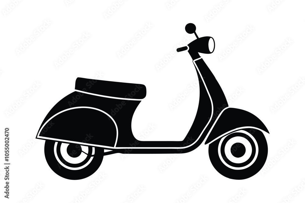 Modern Scooter Vector Silhouette Modern Scooter Vector Silhouette