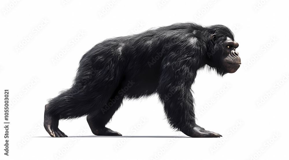 Fototapeta premium Gigantopithecus Realistically on White: Bringing Prehistoric Giants Back to Life