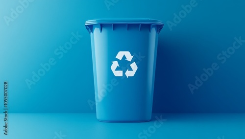 Stylish Blue Recycling Bin