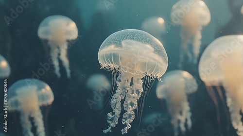 Closeup of a Jellyfish in an Underwater World