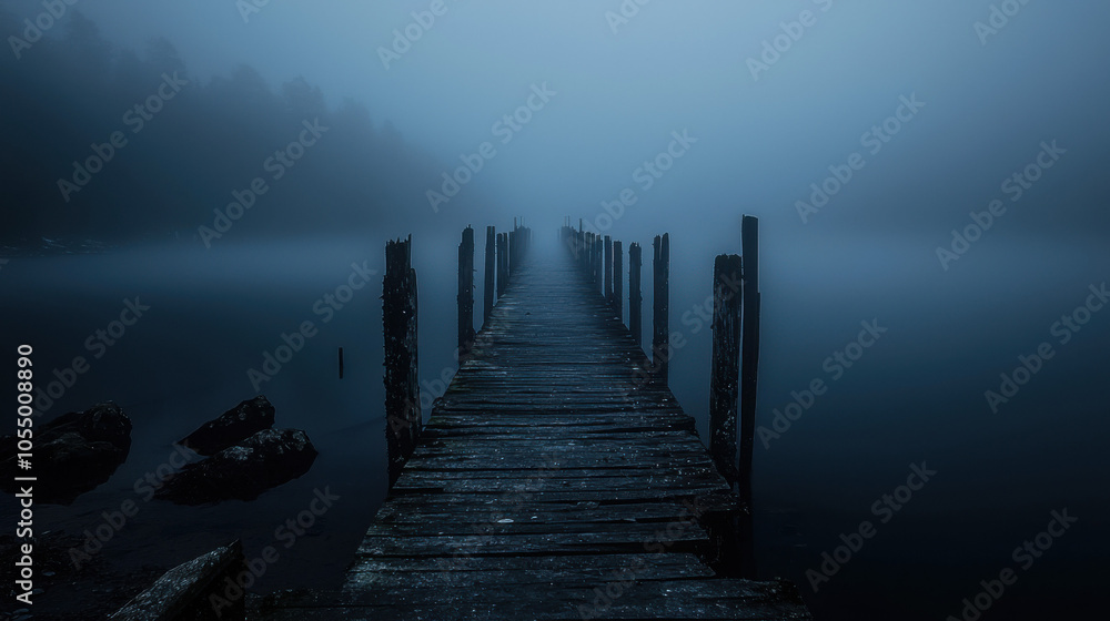 Fototapeta premium Misty Wooden Pier