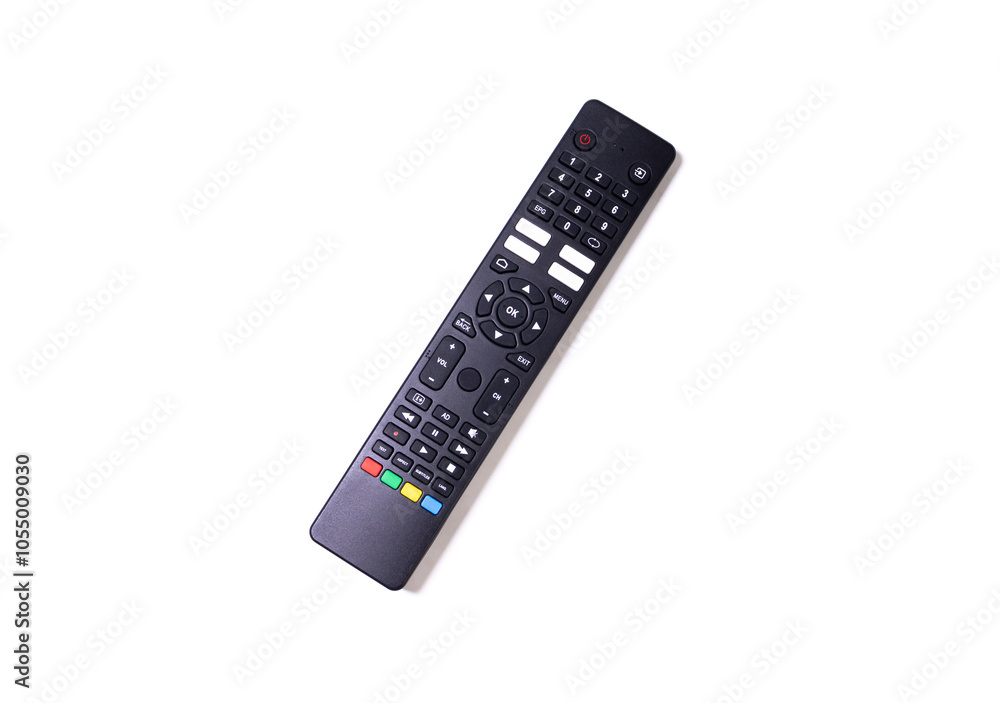 TV remote control isolated on white background. After edits. TV remote control isolated on white background. After edits.