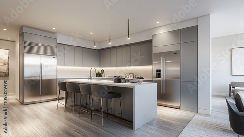 Modern Gray Luxury Kitchen with Matte Finish