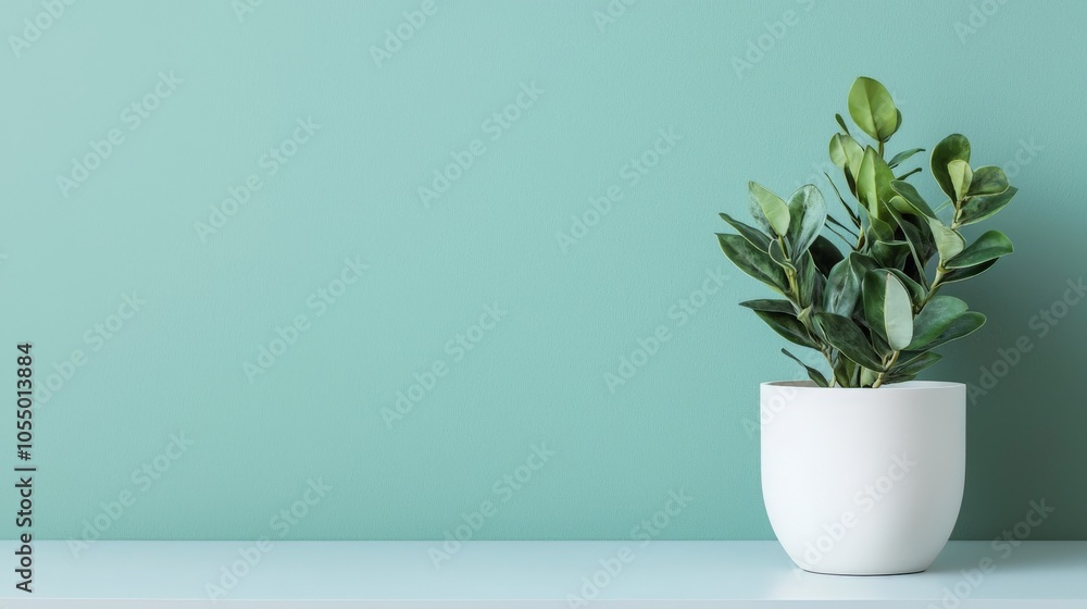 A minimalist potted plant sits against a soft green wall, adding a touch of nature to a serene, modern space. A minimalist potted plant sits against a soft green wall, adding a touch of nature to a serene, modern space.