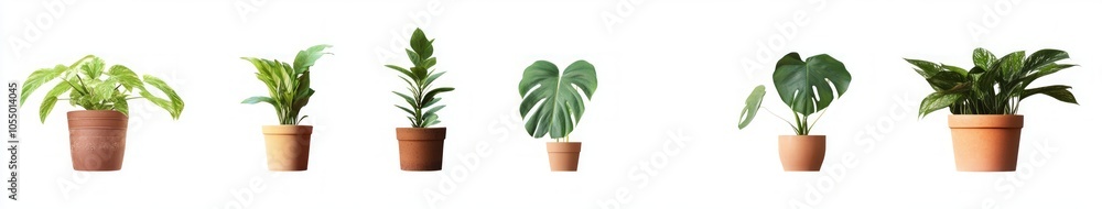 Fototapeta premium Collection of Houseplants in Pots