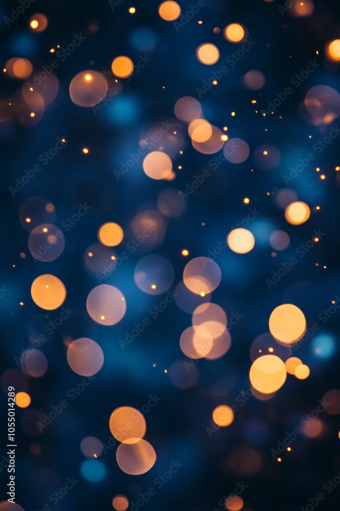 Bokeh Lights in Dark Blue and Orange Bokeh Lights in Dark Blue and Orange