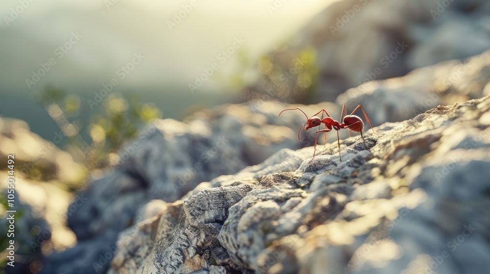 Obraz premium Ant on a Rock