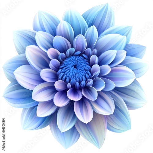 Stunning Blue Dahlia Illustration