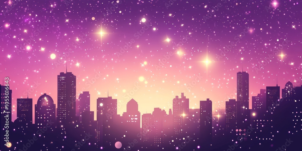 Naklejka premium Magical Cityscape at Night