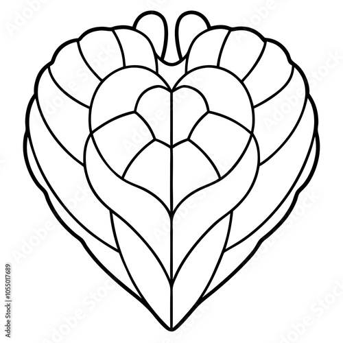 Valentine Heart Brain Vector Design.