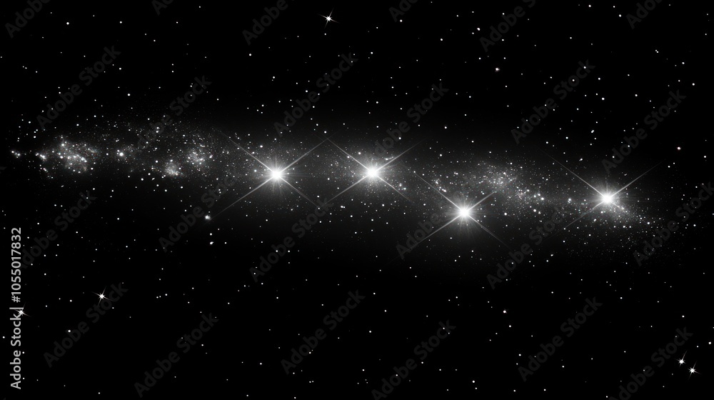 Fototapeta premium A band of stars and distant galaxies in a dark night sky