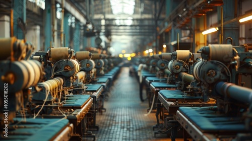 Industrial Textile Machinery in a Factory Setting