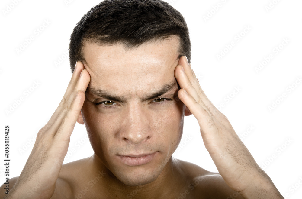 Headache and migraine. Young attractive man. Headache and migraine. Young attractive man.