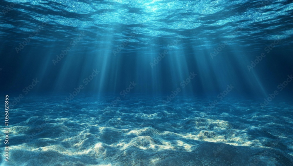 Submerged Ocean Floor Sunlight Submerged Ocean Floor Sunlight