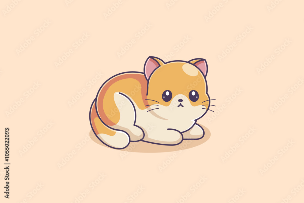 Cute kitten sitting relaxed Cute kitten sitting relaxed