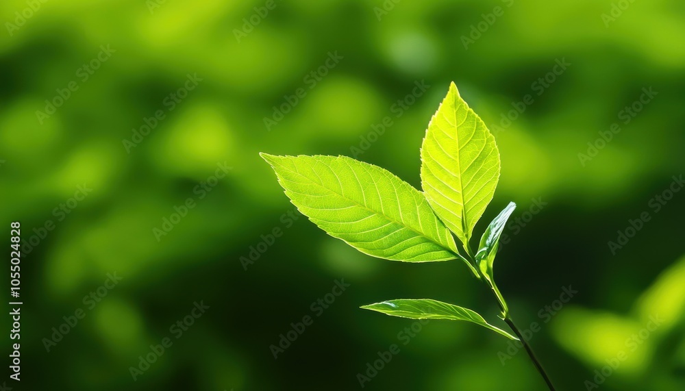 Delicate green leaves on a soft blurred background, capturing the essence of nature and freshness. Delicate green leaves on a soft blurred background, capturing the essence of nature and freshness.