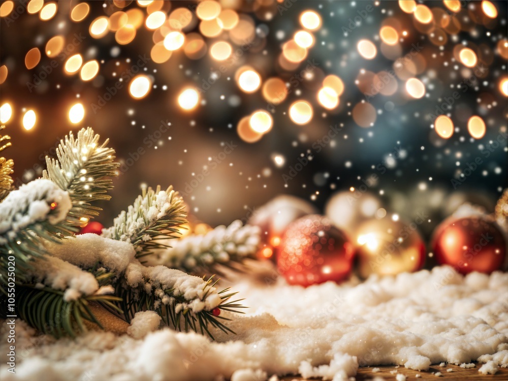 Softly Falling Snowflakes on a Bokeh Background Softly Falling Snowflakes on a Bokeh Background