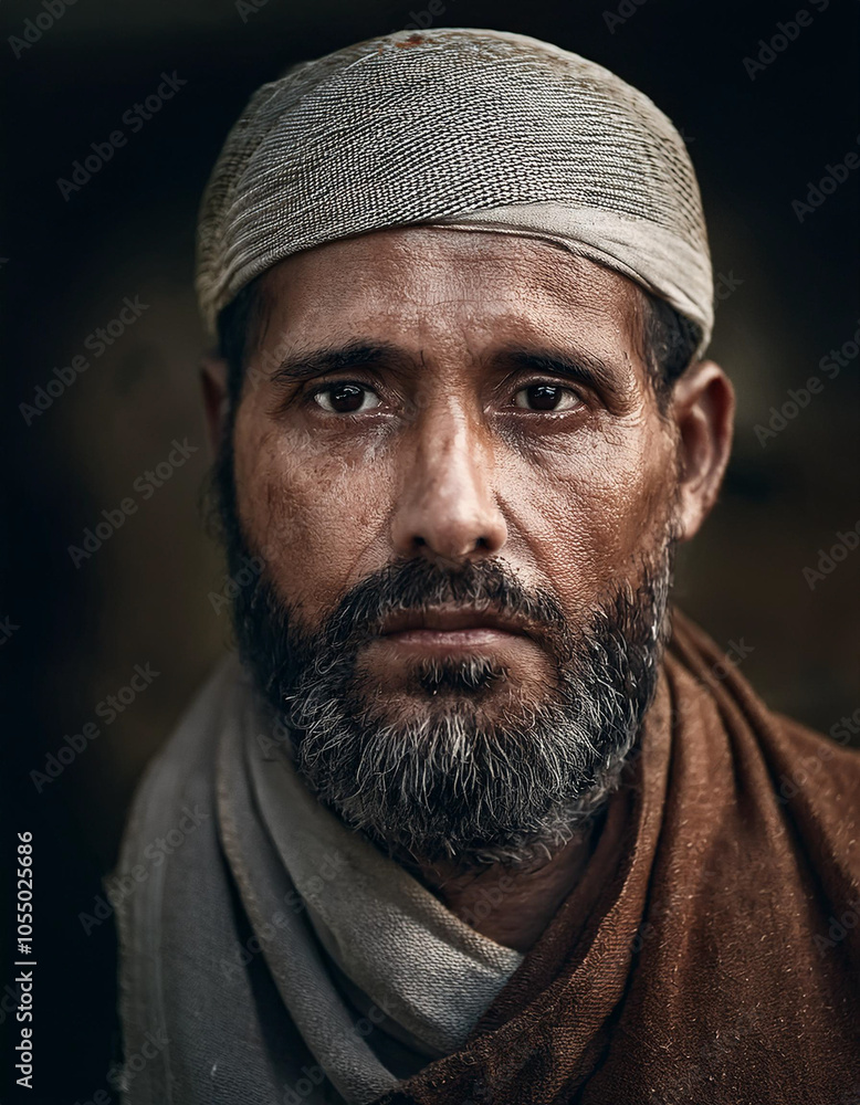 Face of Frustrated Middle Eastern Muslim Man Wearing Islamic Clothes Face of Frustrated Middle Eastern Muslim Man Wearing Islamic Clothes